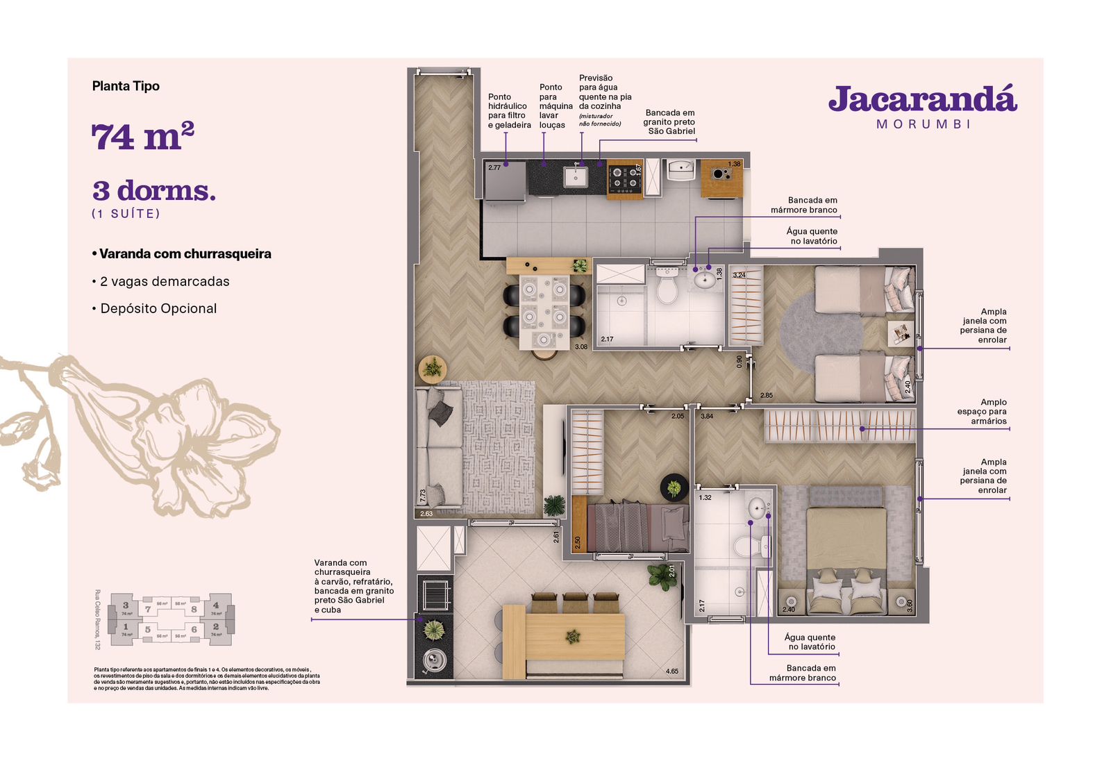 Imagem Apartamento com 3 Quartos à Venda, 74 m²em Vila Andrade - São Paulo