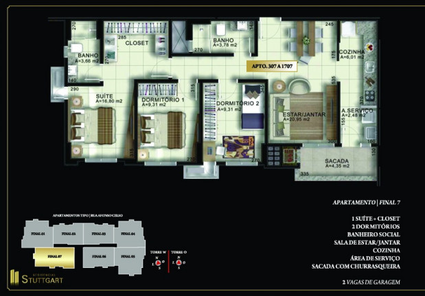 Imagem Apartamento com 3 Quartos à Venda, 133 m² em Centro - Criciúma Imagem Apartamento com 3 Quartos à Venda, 133 m² em Centro - Criciúma
