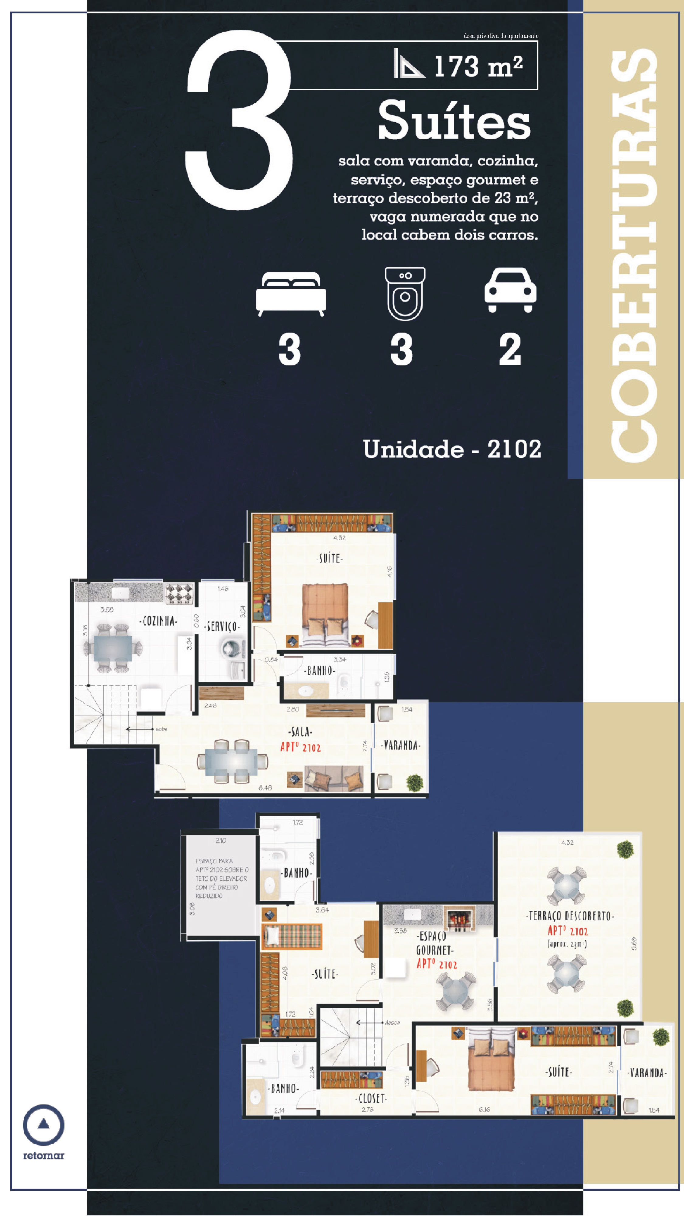 Imagem Cobertura com 3 Quartos à Venda, 131 m² em São Mateus - Juiz de Fora Imagem Cobertura com 3 Quartos à Venda, 131 m² em São Mateus - Juiz de Fora