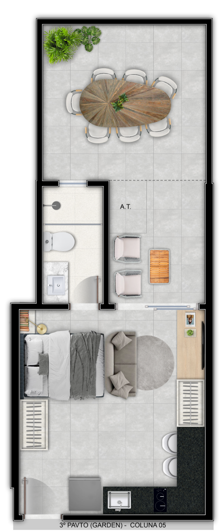 Imagem Studio com 1 Quarto à Venda, 33 m² em Itapuã - Vila Velha