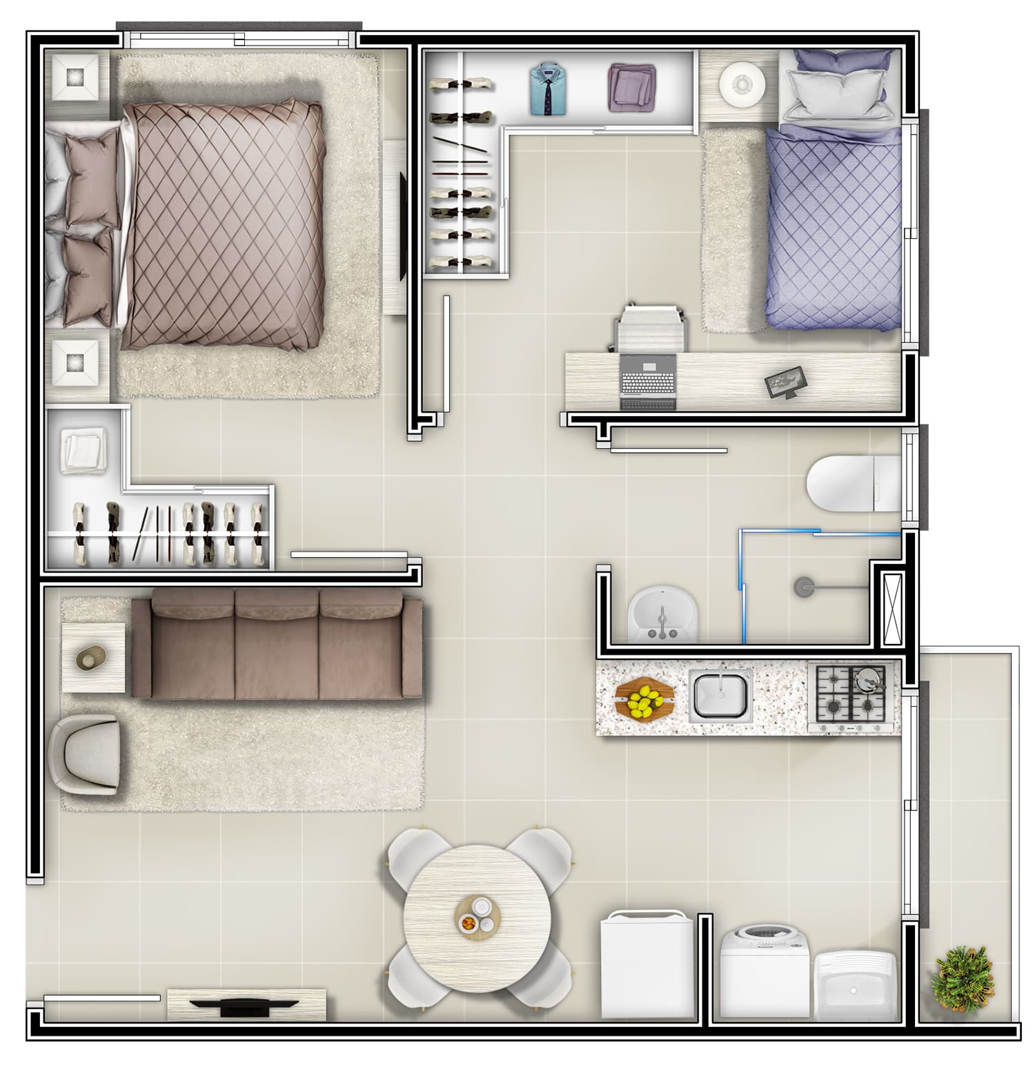 Imagem Apartamento com 2 Quartos à Venda, 54 m² em São Luiz Gonzaga - Passo Fundo Imagem Apartamento com 2 Quartos à Venda, 54 m² em São Luiz Gonzaga - Passo Fundo