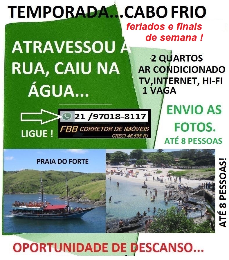 Imagem Apartamento com 2 Quartos para Temporada, 70 m² em Centro - Cabo Frio Imagem Apartamento com 2 Quartos para Temporada, 70 m² em Centro - Cabo Frio