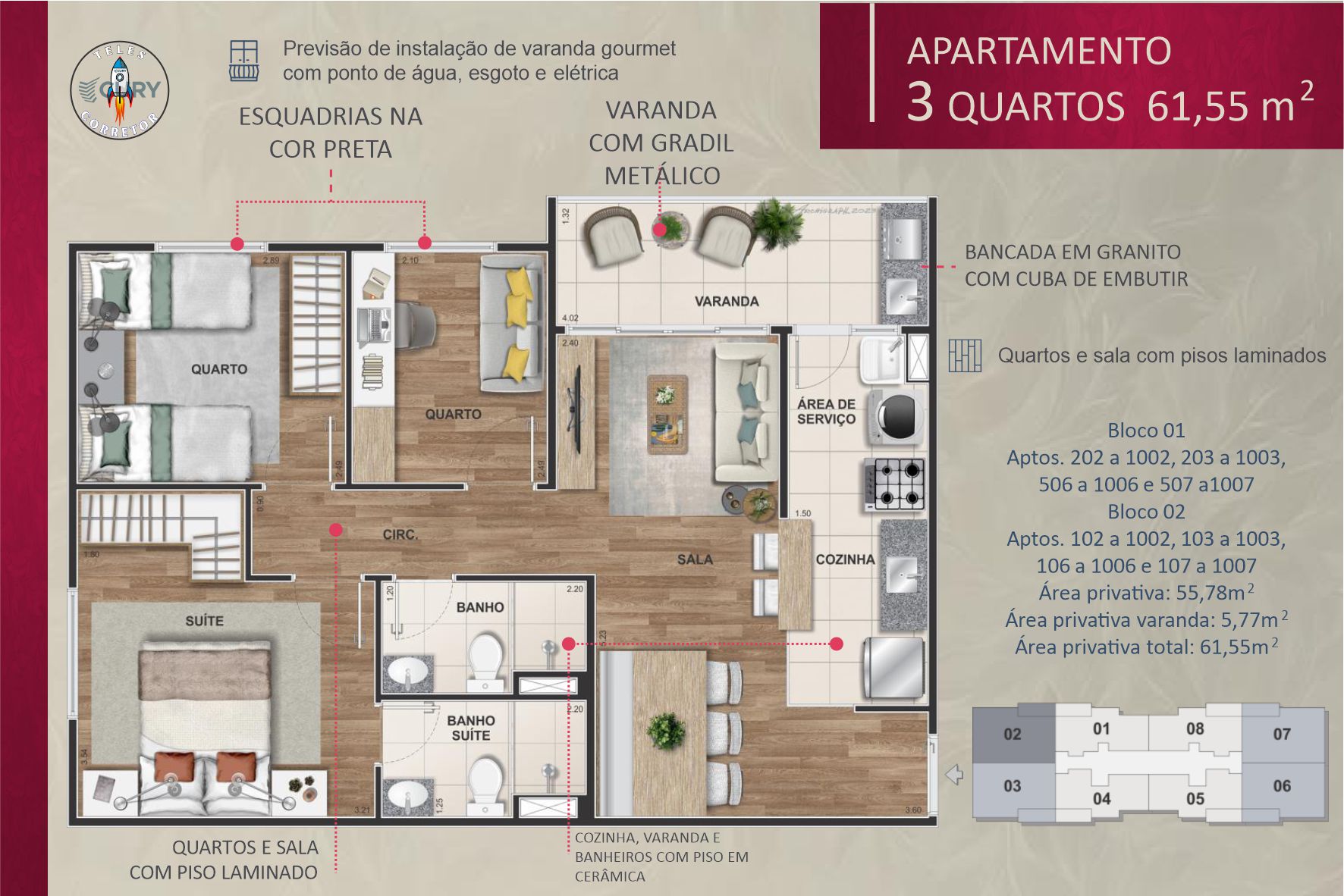 Imagem Edifício Residencial com 3 Quartos à Venda, 52 m²em São Cristóvão - Rio de Janeiro