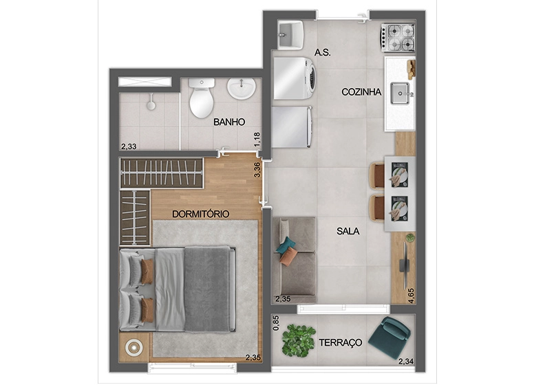 Imagem Apartamento com 1 Quarto à Venda, 30 m²em Mirandópolis - São Paulo Imagem Apartamento com 1 Quarto à Venda, 30 m²em Mirandópolis - São Paulo