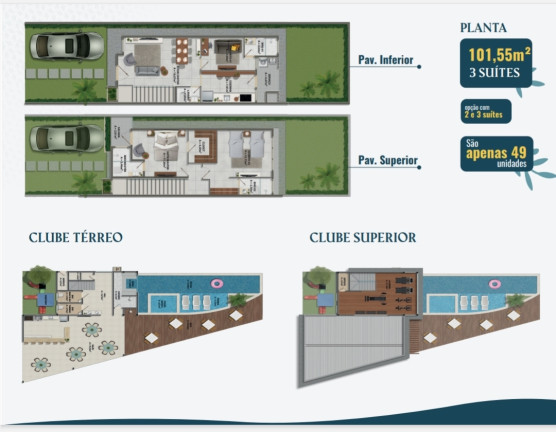 Imagem Casa de Condomínio com 3 Quartos à Venda, 100 m² em Coité - Eusébio Imagem Casa de Condomínio com 3 Quartos à Venda, 100 m² em Coité - Eusébio