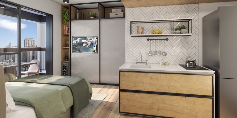 Imagem Apartamento com 1 Quarto à Venda,  em Brooklin Paulista - São Paulo
