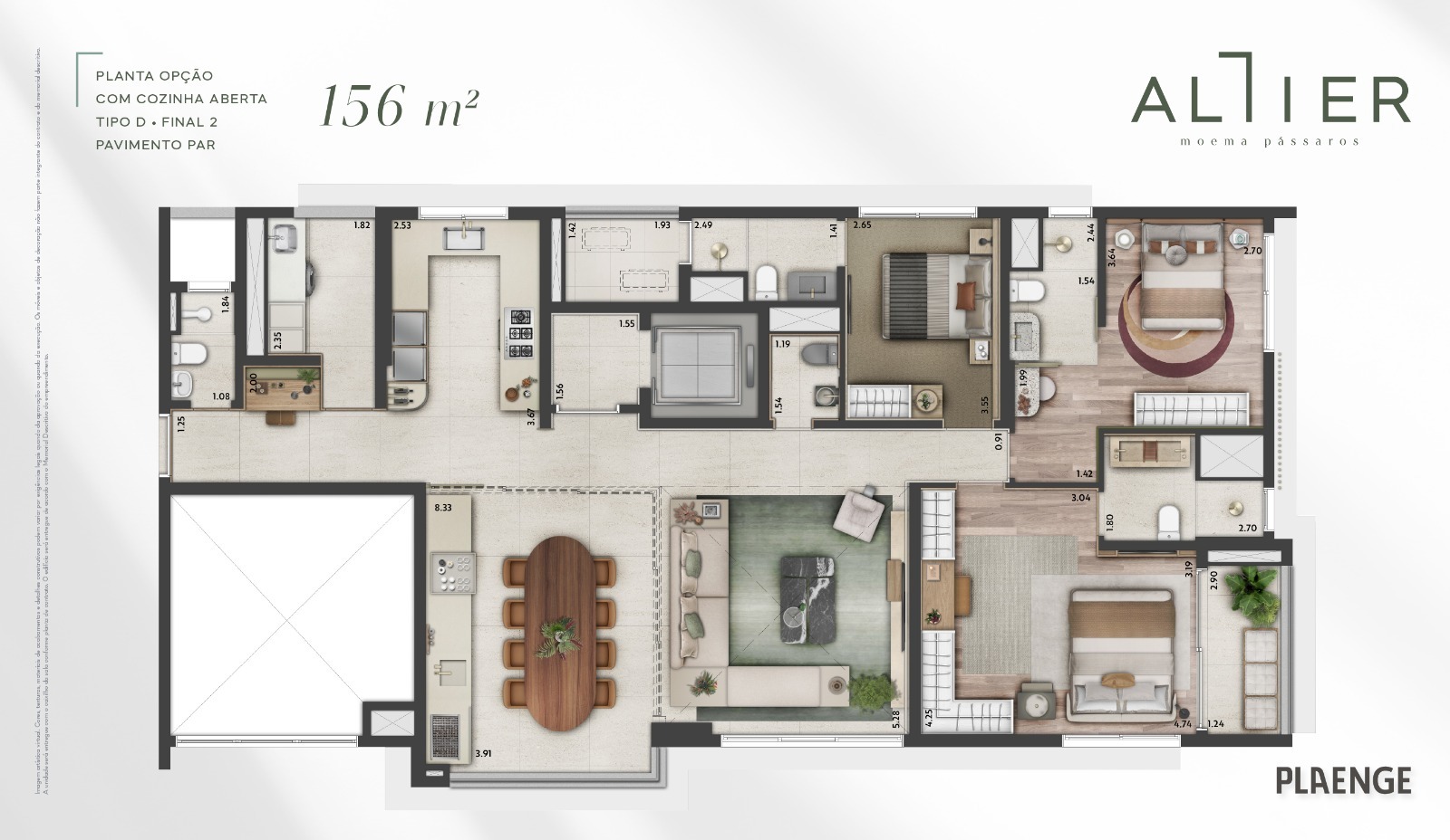 Apartamento com 3 Quartos à Venda, 157 m²em Moema - São Paulo