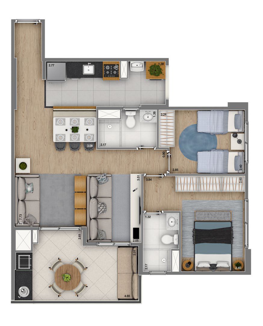 Imagem Apartamento com 3 Quartos à Venda, 74 m²em Vila Andrade - São Paulo