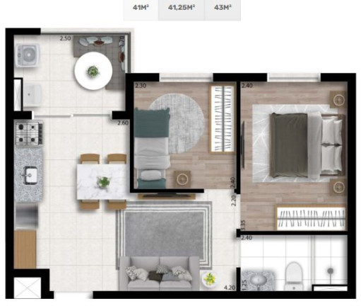 Imagem Apartamento com 2 Quartos à Venda, 43 m² em Piraporinha - Diadema
