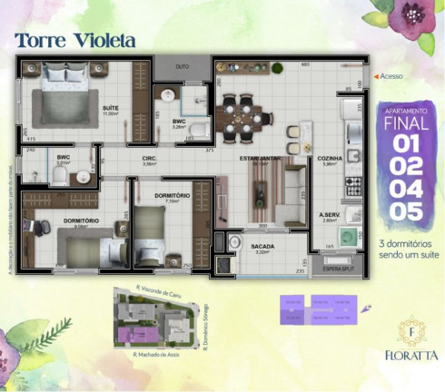 Imagem Apartamento com 3 Quartos à Venda, 78 m² em Santa Bárbara - Criciúma Imagem Apartamento com 3 Quartos à Venda, 78 m² em Santa Bárbara - Criciúma