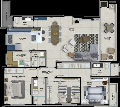 Imagem Apartamento com 3 Quartos à Venda, 173 m² em Pio Corrêa - Criciúma Imagem Apartamento com 3 Quartos à Venda, 173 m² em Pio Corrêa - Criciúma