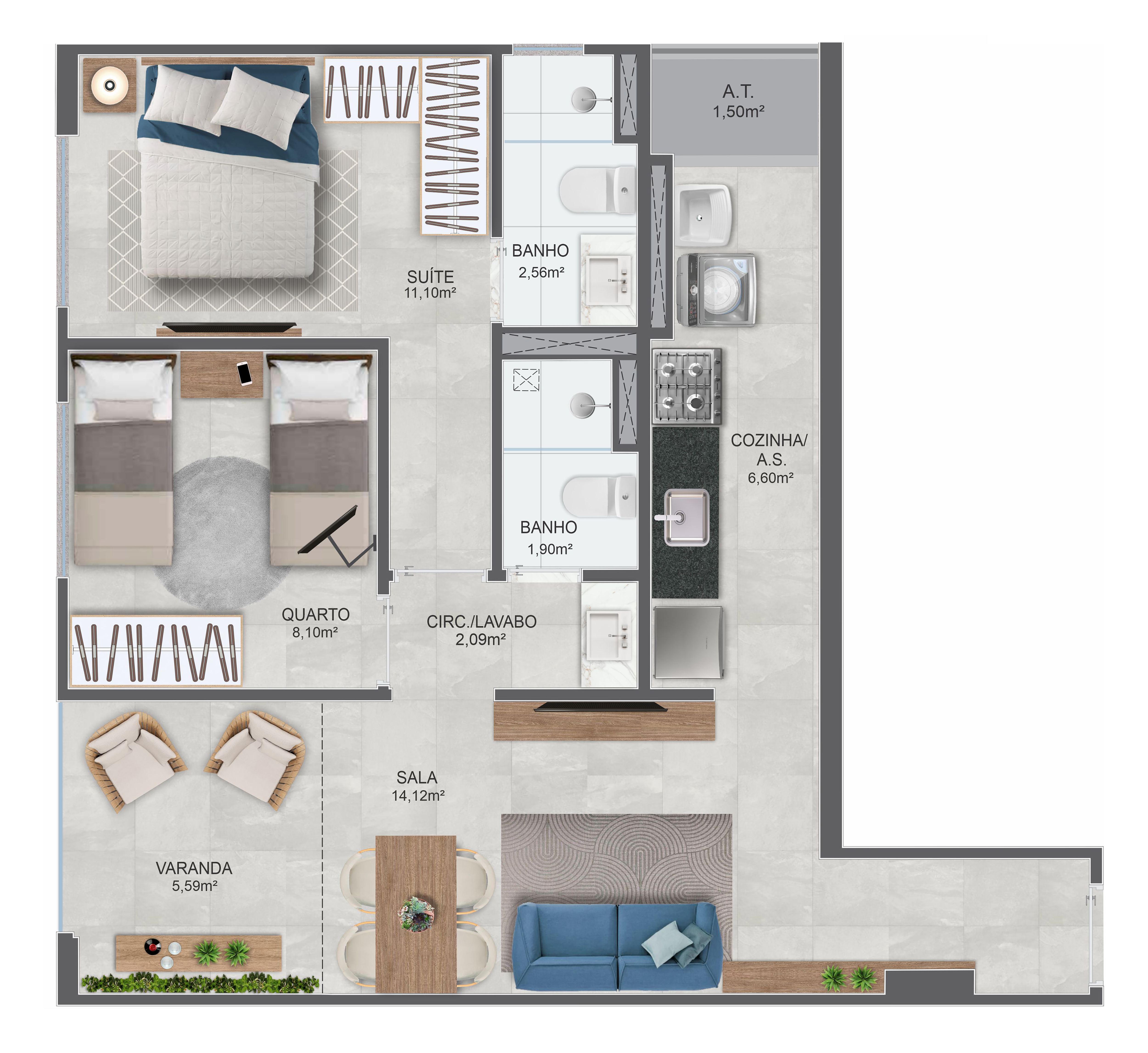 Imagem Apartamento com 2 Quartos à Venda, 60 m² em Praia da Costa - Vila Velha