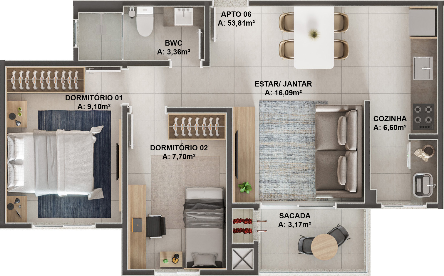 Imagem Apartamento com 2 Quartos à Venda, 55 m²em Humaitá - Tubarão Imagem Apartamento com 2 Quartos à Venda, 55 m²em Humaitá - Tubarão
