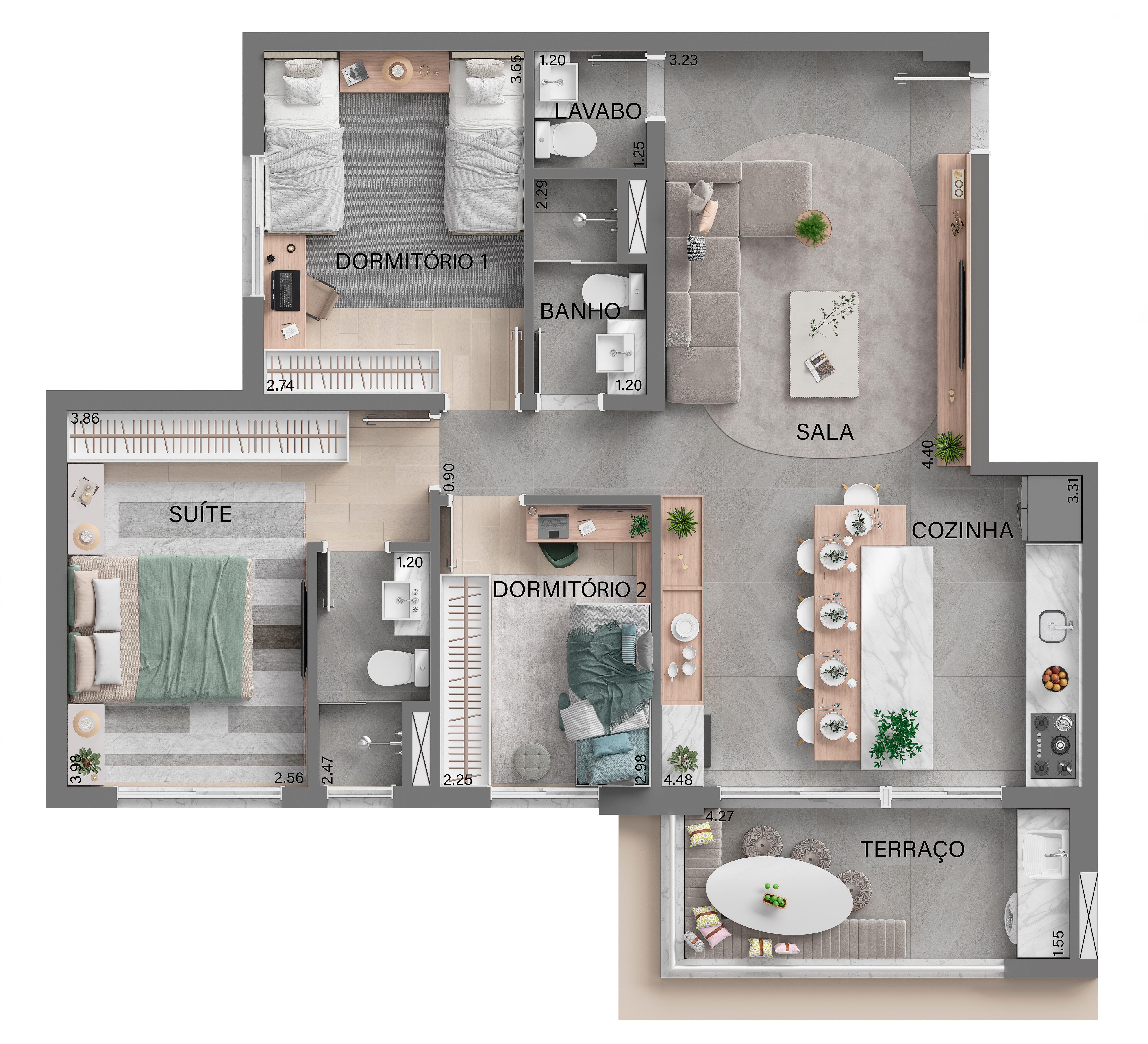 Imagem Apartamento com 2 Quartos à Venda, 57 m² em Nova Aldeinha/Aldeia - Barueri