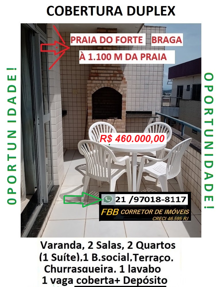 Imagem Cobertura com 2 Quartos à Venda, 115 m² em Braga - Cabo Frio Imagem Cobertura com 2 Quartos à Venda, 115 m² em Braga - Cabo Frio