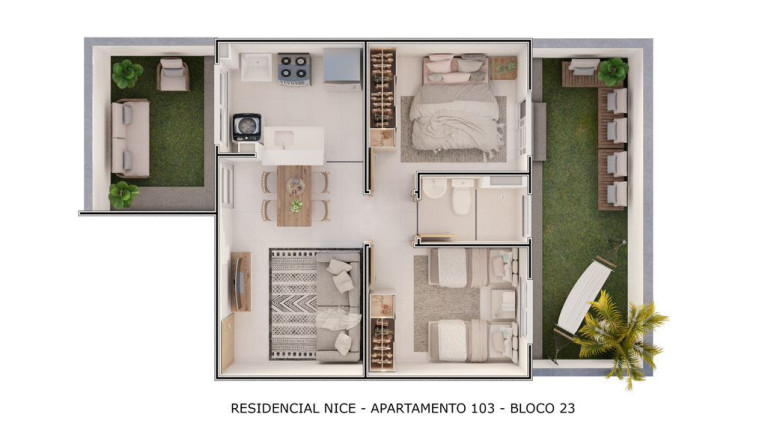 Imagem Apartamento com 2 Quartos à Venda, 45 m² em Parque das Nações - Parnamirim Imagem Apartamento com 2 Quartos à Venda, 45 m² em Parque das Nações - Parnamirim