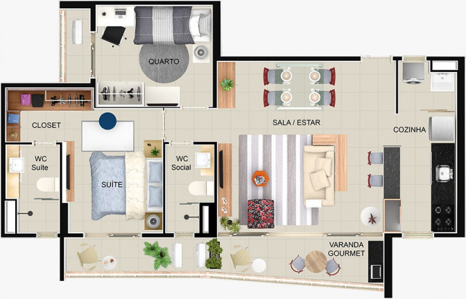 Imagem Apartamento com 2 Quartos à Venda, 72 m²em Engenheiro Luciano Cavalcante - Fortaleza