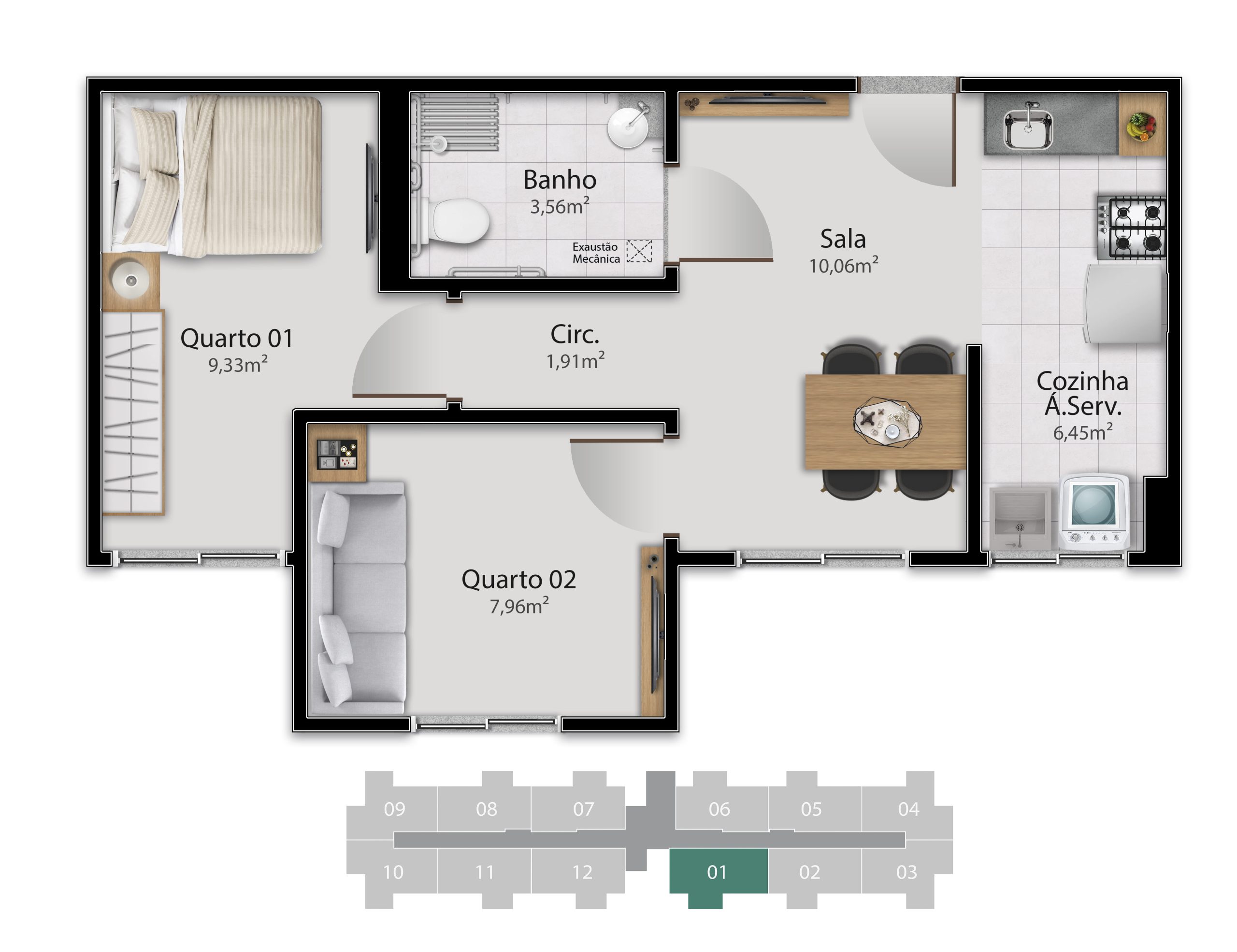 Imagem Apartamento com 2 Quartos à Venda, 48 m² em Rio Marinho - Vila Velha