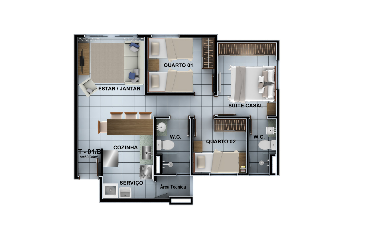 Imagem Apartamento com 3 Quartos à Venda, 66 m²em Cidade Jardim - Teresina Imagem Apartamento com 3 Quartos à Venda, 66 m²em Cidade Jardim - Teresina
