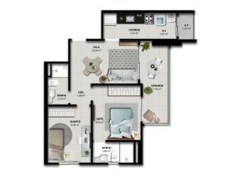 Imagem Apartamento com 2 Quartos à Venda, 59 m² em Jockey de Itaparica - Vila Velha