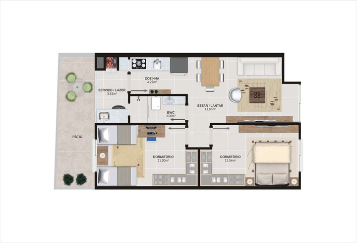 Imagem Apartamento com 2 Quartos à Venda, 65 m² em Lídia Duarte - Camboriú
