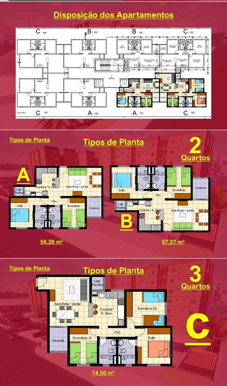 Imagem Apartamento com 3 Quartos à Venda, 76 m²em coqueiro  - ananindeua