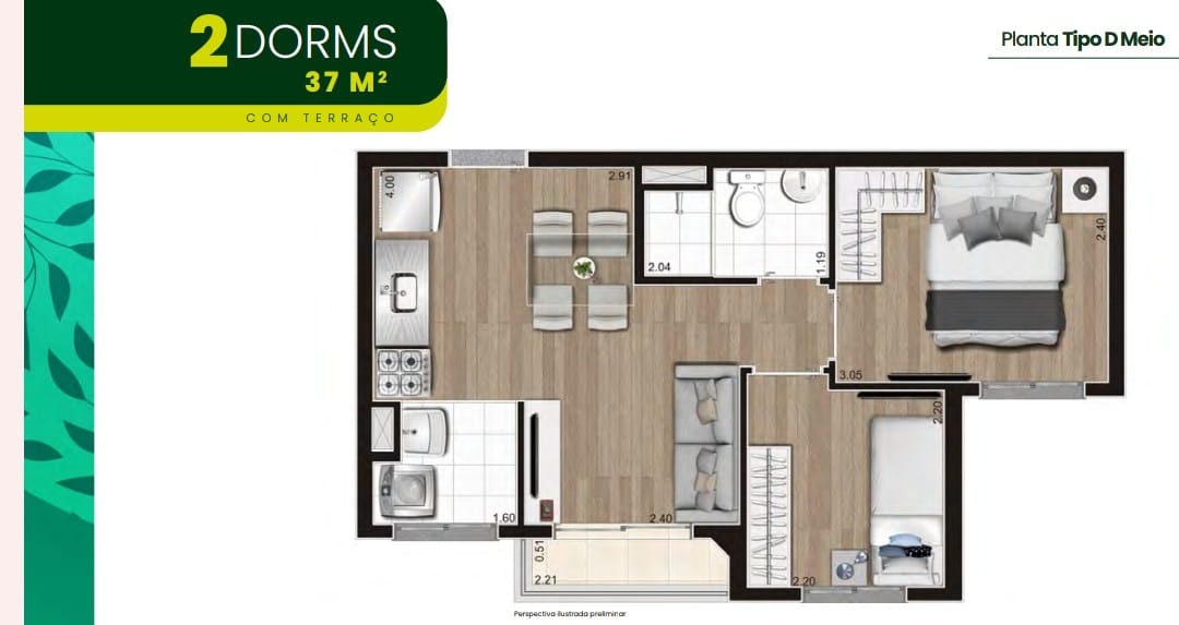 Imagem Apartamento com 2 Quartos à Venda, 37 m²em Vila Leopoldina - São Paulo