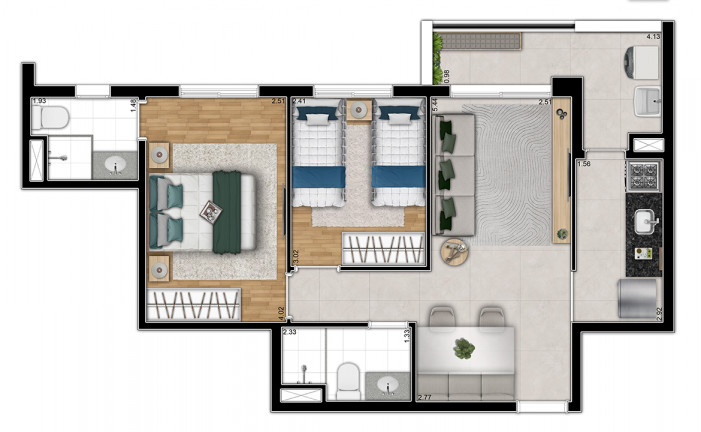 Imagem Apartamento com 3 Quartos à Venda, 70 m² em Ferreira - São Paulo
