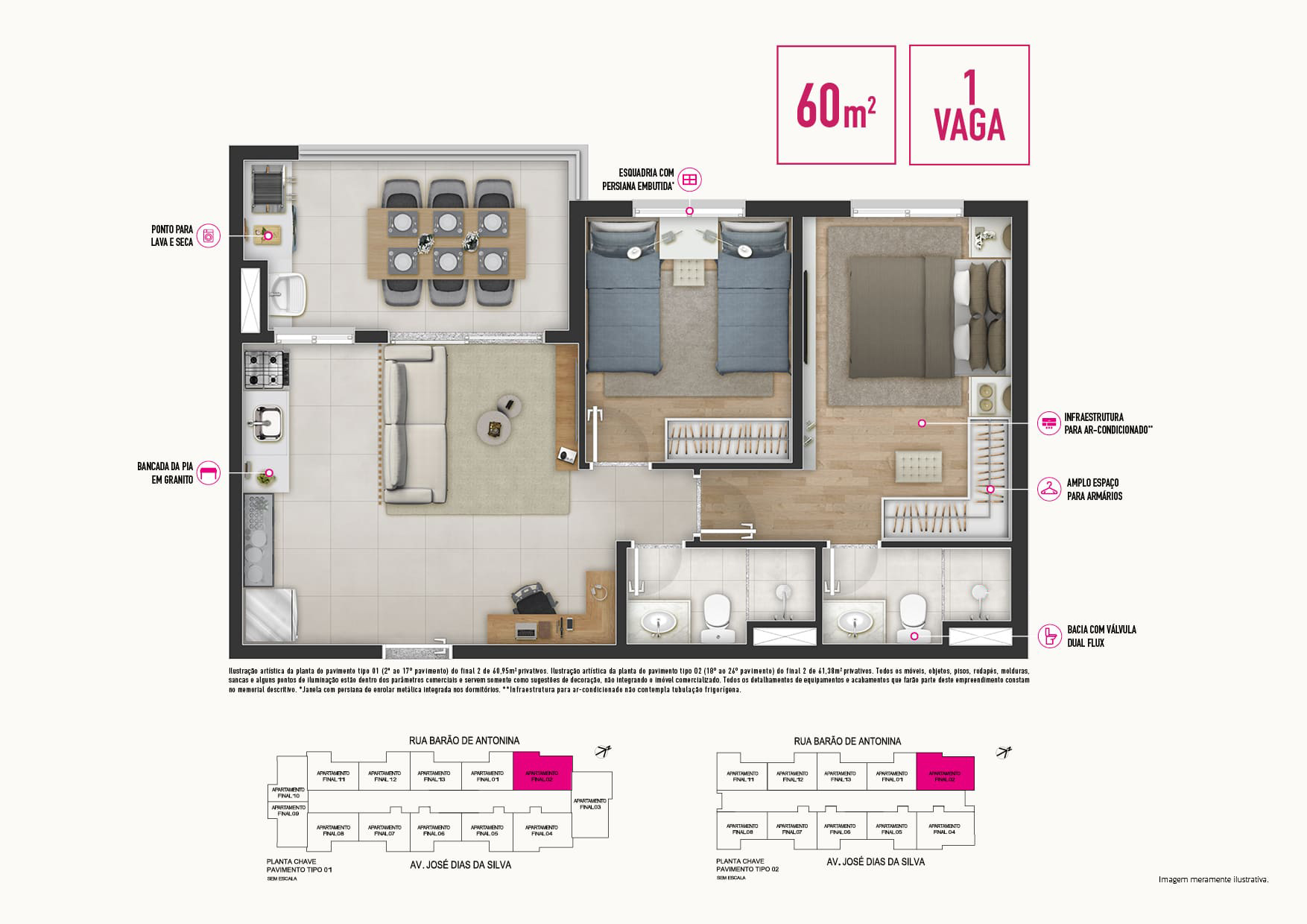 Imagem Apartamento com 3 Quartos à Venda, 65 m²em Jardim Júlio - Barueri