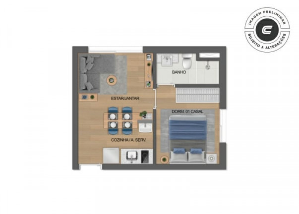 Imagem Apartamento com 2 Quartos à Venda, 37 m² em República - São Paulo Imagem Apartamento com 2 Quartos à Venda, 37 m² em República - São Paulo