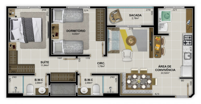Imagem Apartamento com 3 Quartos à Venda, em Centro - Criciúma Imagem Apartamento com 3 Quartos à Venda, em Centro - Criciúma