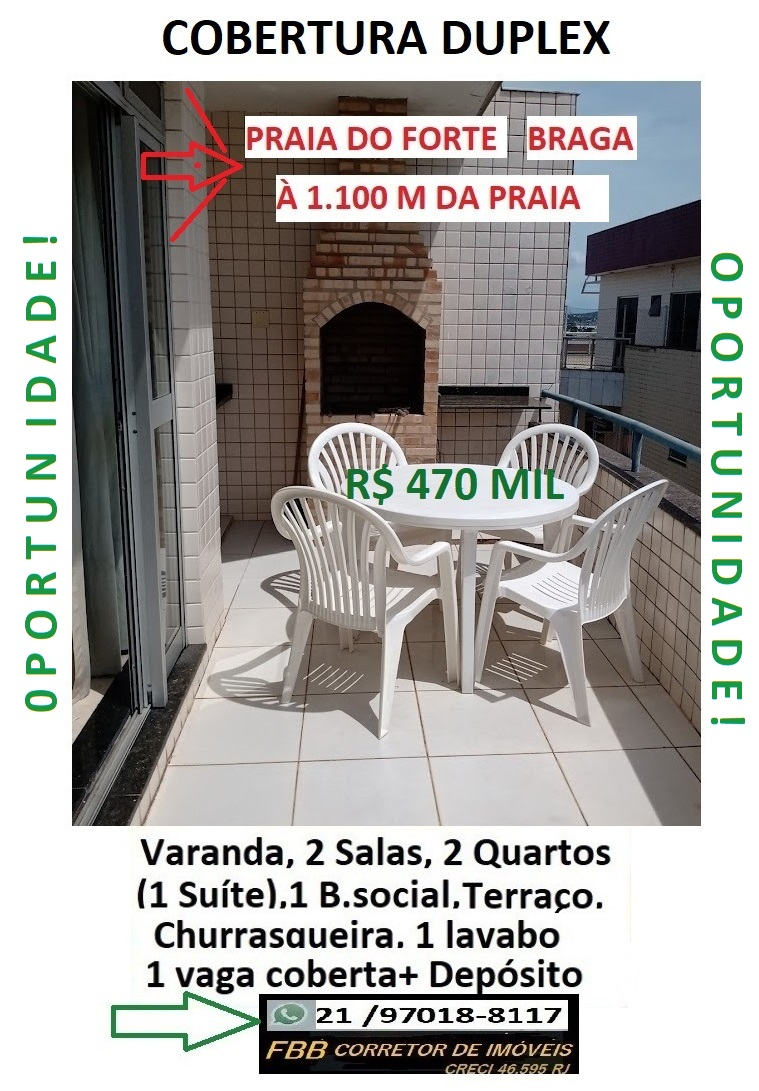 Cobertura com 2 Quartos à Venda, 115 m² em Braga - Cabo Frio