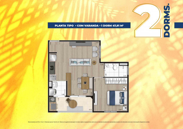 Imagem Apartamento com 1 Quarto à Venda, 47 m² em Vera Cruz - Mongaguá