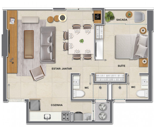 Imagem Apartamento com 2 Quartos à Venda, 55 m² em Cocó - Fortaleza Imagem Apartamento com 2 Quartos à Venda, 55 m² em Cocó - Fortaleza