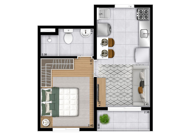 Imagem Apartamento com 1 Quarto à Venda, 28 m²em Jardim Itacolomi - São Paulo
