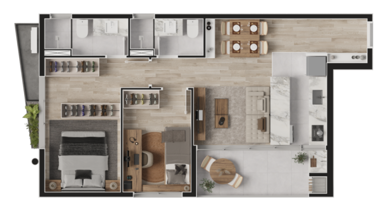 Imagem Apartamento com 2 Quartos à Venda, 63 m² em Batel - Curitiba Imagem Apartamento com 2 Quartos à Venda, 63 m² em Batel - Curitiba