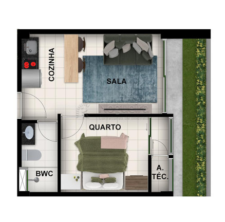 Imagem Apartamento com 1 Quarto à Venda, 23 m² em Porto de Galinha - Ipojuca