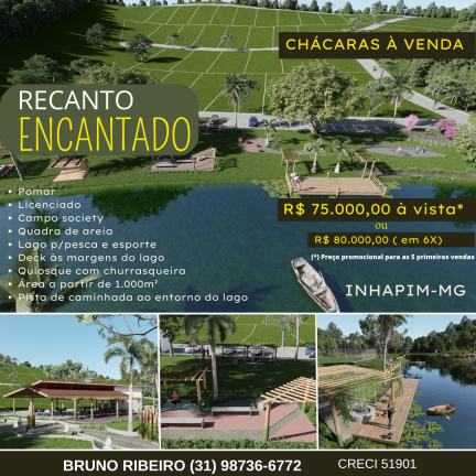 Imagem Chácara à Venda, 1.000 m² em Zona rural - Inhapim