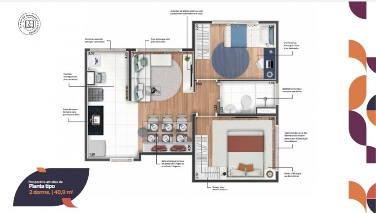 Imagem Apartamento com 2 Quartos à Venda, 42 m²em Vila Nova Cintra - Mogi das Cruzes