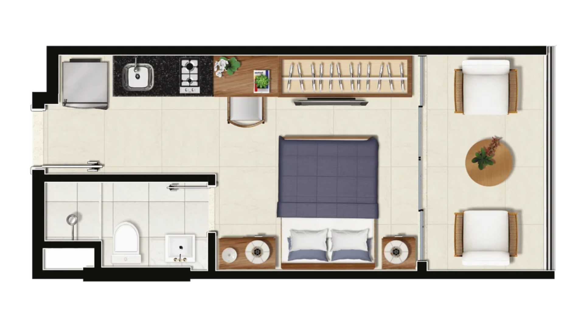 Imagem Studio com 1 Quarto à Venda, 23 m²em Barra - Salvador Imagem Studio com 1 Quarto à Venda, 23 m²em Barra - Salvador