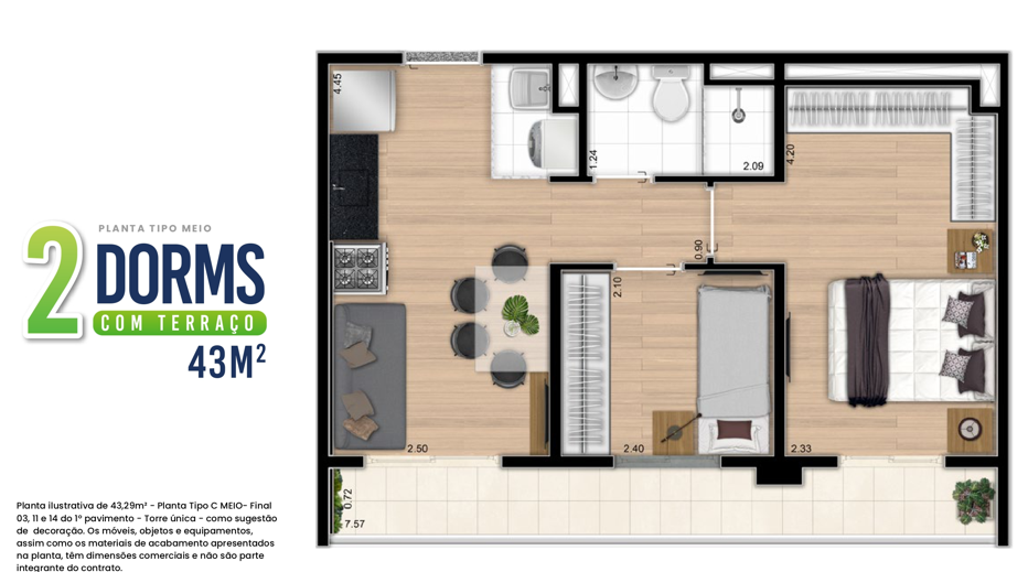 Imagem Apartamento com 2 Quartos à Venda, 43 m²em Campos Elíseos - São Paulo
