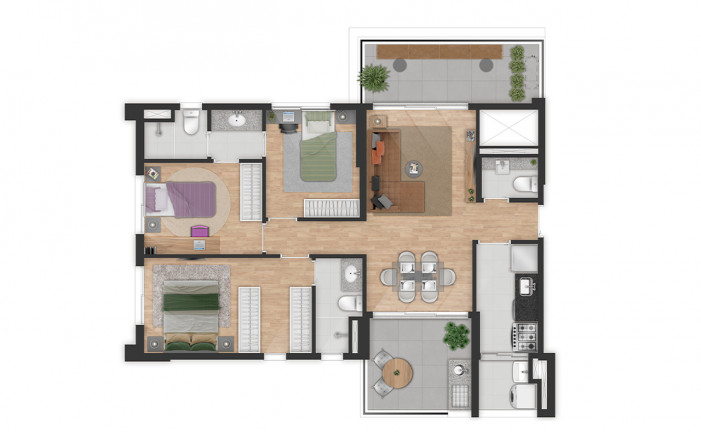 Imagem Apartamento com 3 Quartos à Venda, 115 m² em Jardim das Acácias - São Paulo