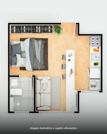 Imagem Studio com 1 Quarto à Venda, 26 m² em Botujuru - Mogi das Cruzes