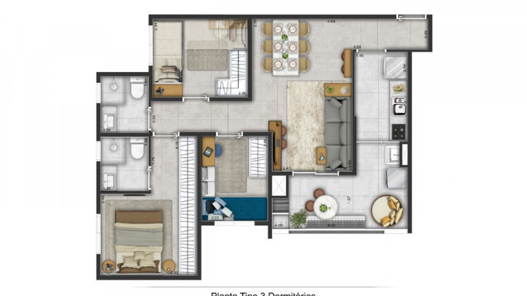 Imagem Apartamento com 3 Quartos à Venda, 64 m² em Jardim Vila Formosa - São Paulo