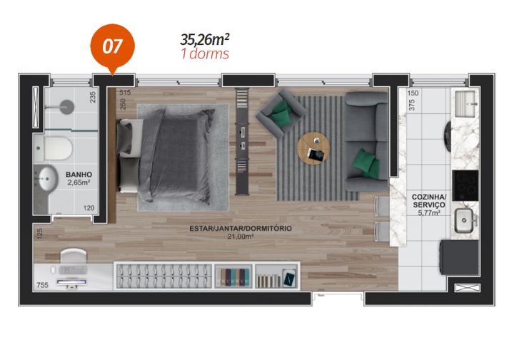 Imagem Apartamento com 1 Quarto à Venda, 35 m² em Centro - Caxias Do Sul Imagem Apartamento com 1 Quarto à Venda, 35 m² em Centro - Caxias Do Sul
