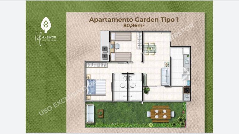 Imagem Apartamento com 1 Quarto à Venda, em Residencial Florença - Sinop Imagem Apartamento com 1 Quarto à Venda, em Residencial Florença - Sinop