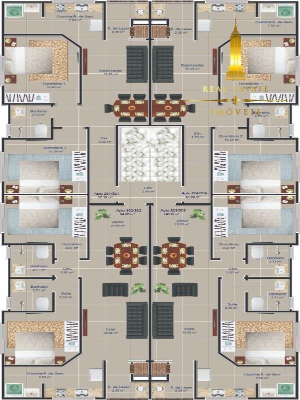 Apartamento com 3 Quartos à Venda, 65 m² em Ingleses Do Rio Vermelho - Florianópolis