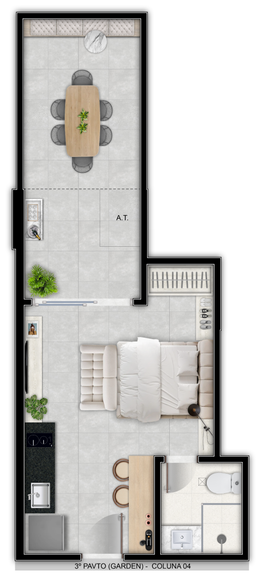 Imagem Studio com 1 Quarto à Venda, 33 m² em Itapuã - Vila Velha