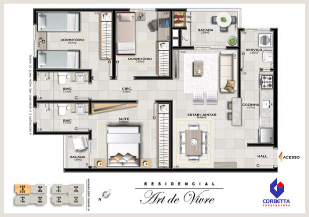 Imagem Apartamento com 3 Quartos à Venda, 80 m²em Centro - Araranguá Imagem Apartamento com 3 Quartos à Venda, 80 m²em Centro - Araranguá