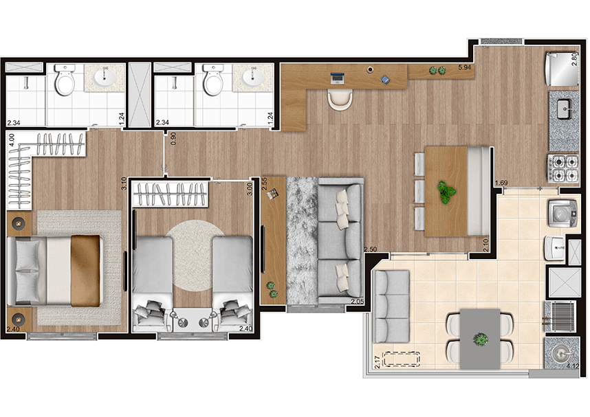 Imagem Apartamento com 3 Quartos à Venda, 67 m²em Jaguaré - São Paulo